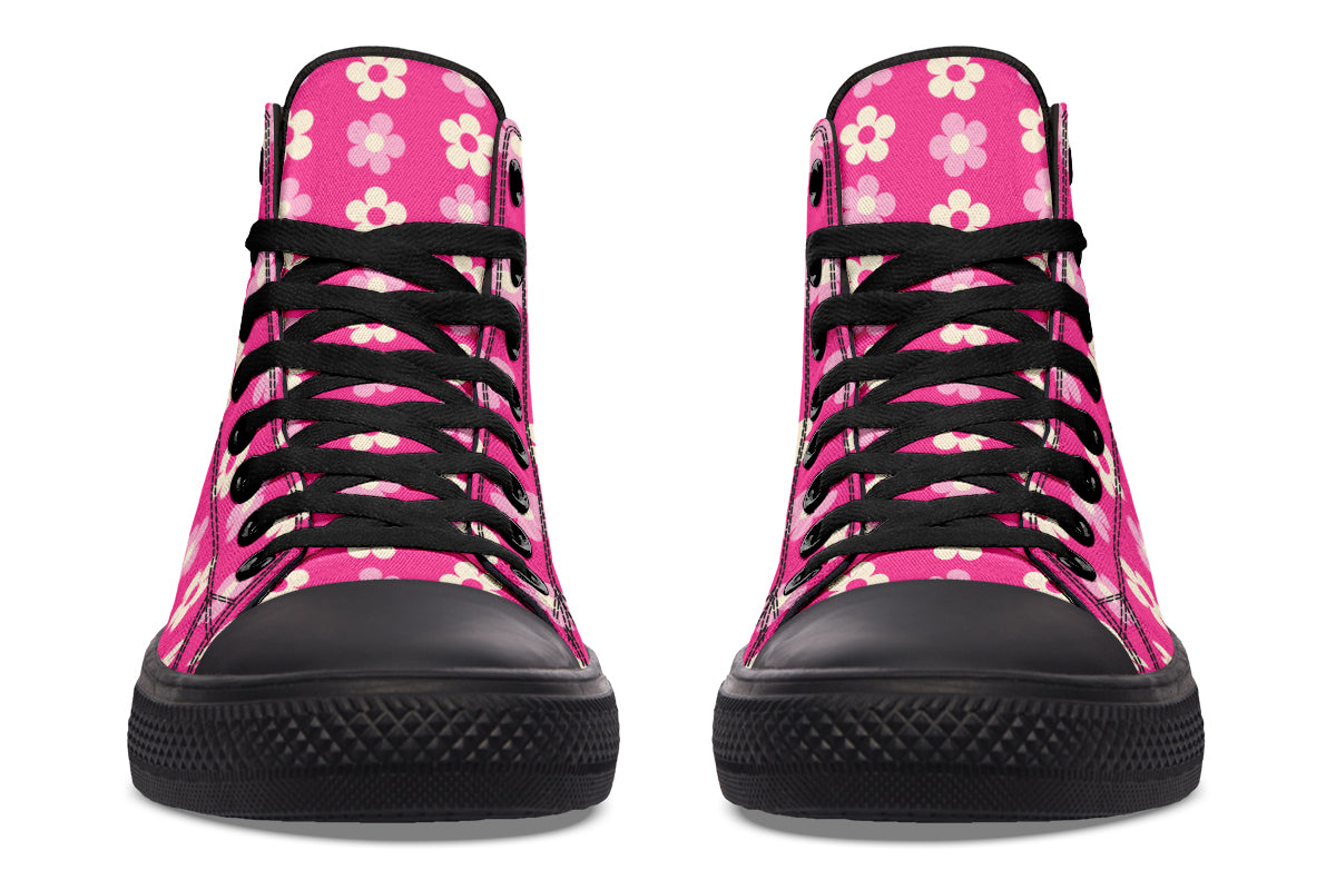 Cream Flowers on Hot Pink