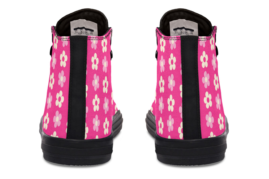 Cream Flowers on Hot Pink