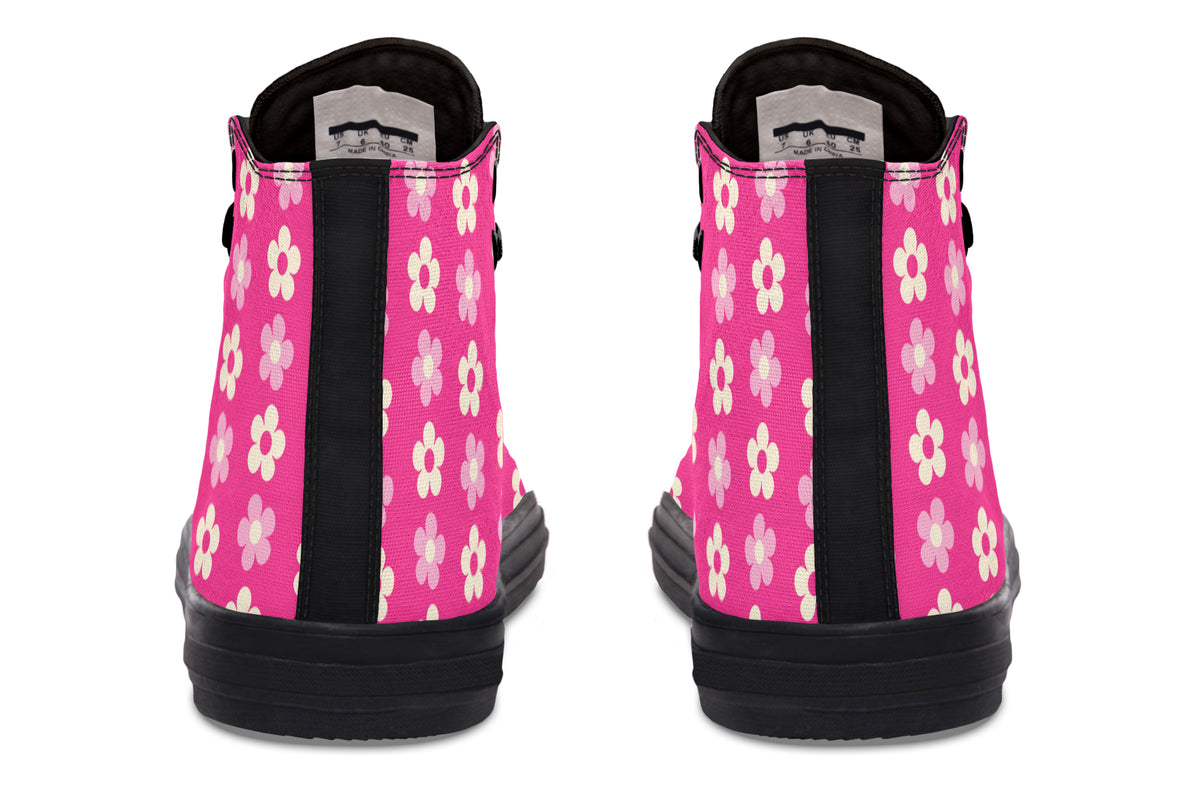 Cream Flowers on Hot Pink