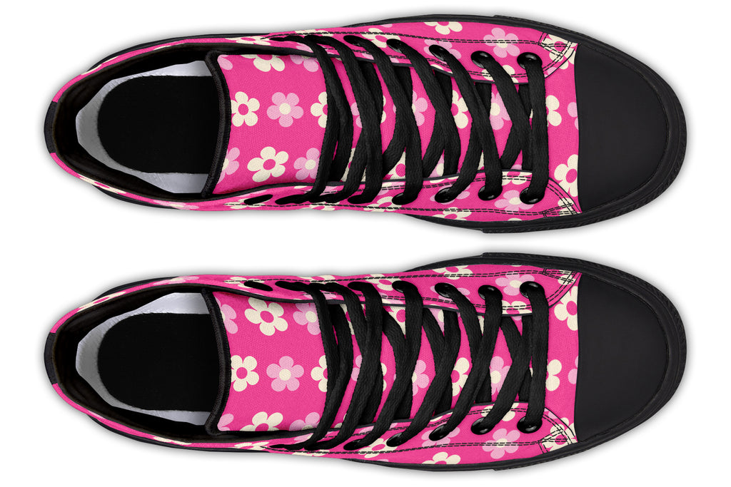 Cream Flowers on Hot Pink