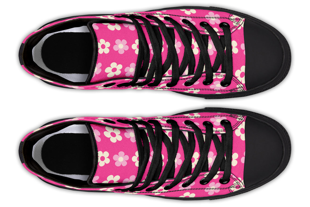 Cream Flowers on Hot Pink