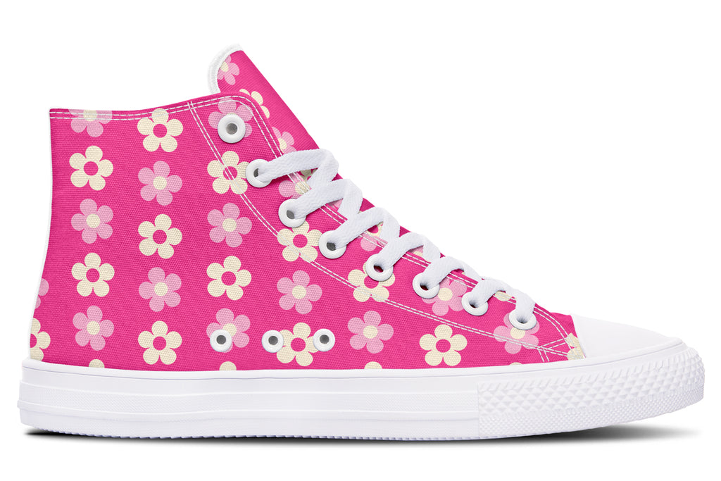 Cream Flowers on Hot Pink