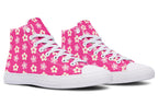 Cream Flowers on Hot Pink