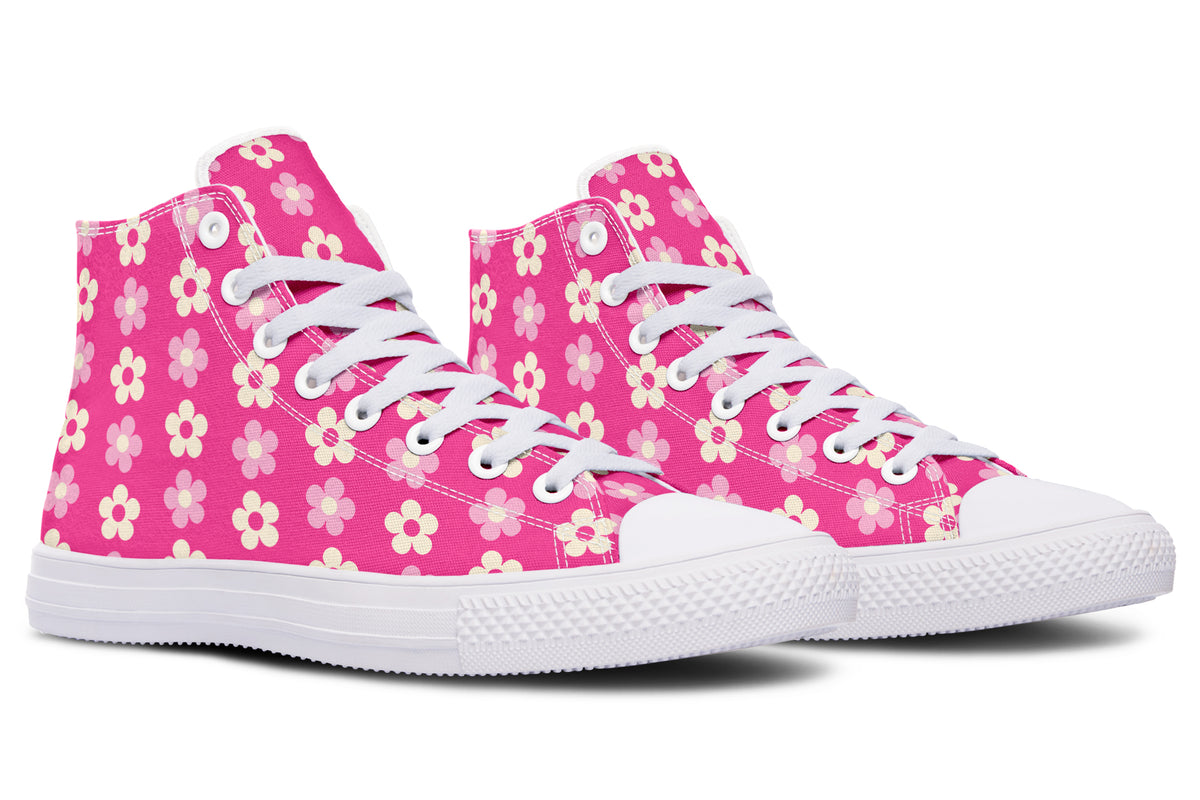 Cream Flowers on Hot Pink