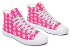 Cream Flowers on Hot Pink