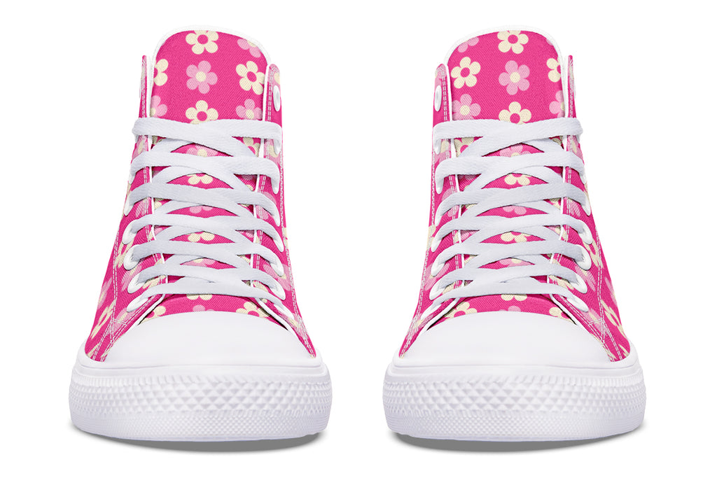 Cream Flowers on Hot Pink