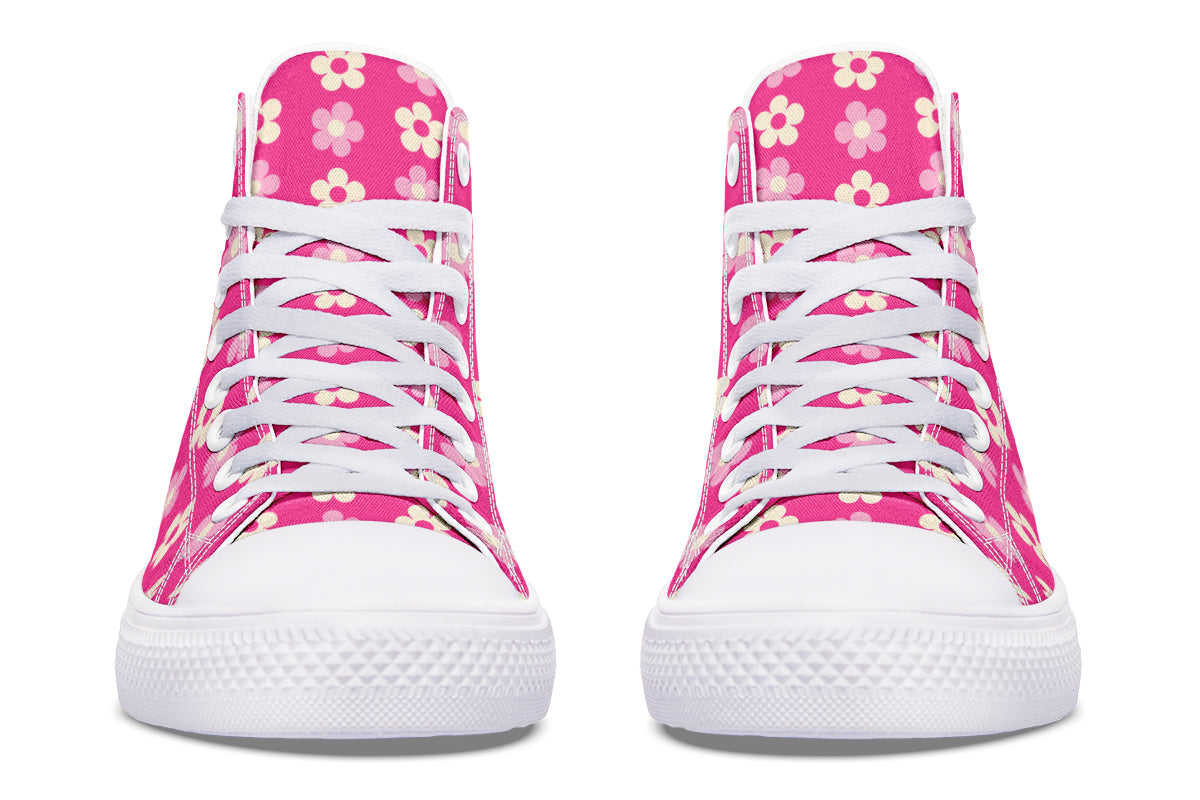 Cream Flowers on Hot Pink