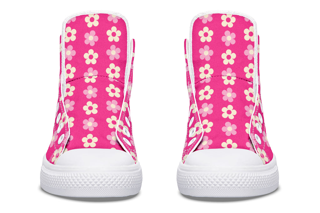 Cream Flowers on Hot Pink