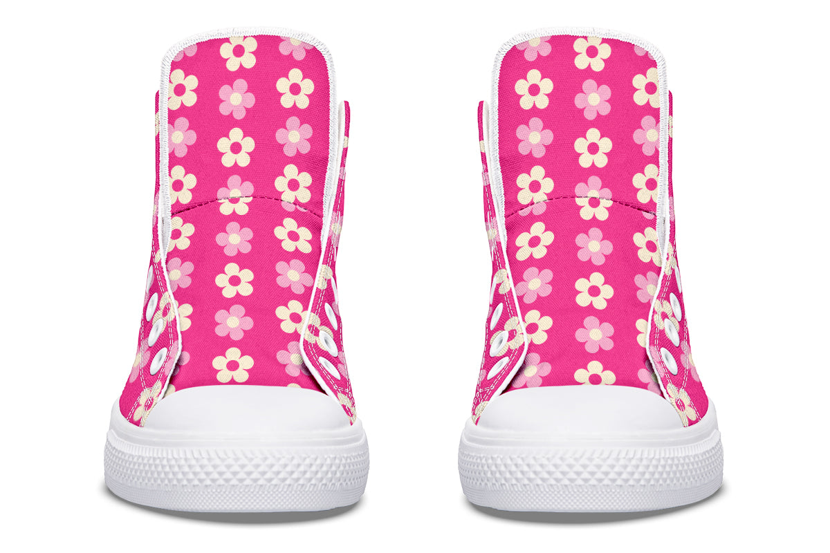 Cream Flowers on Hot Pink