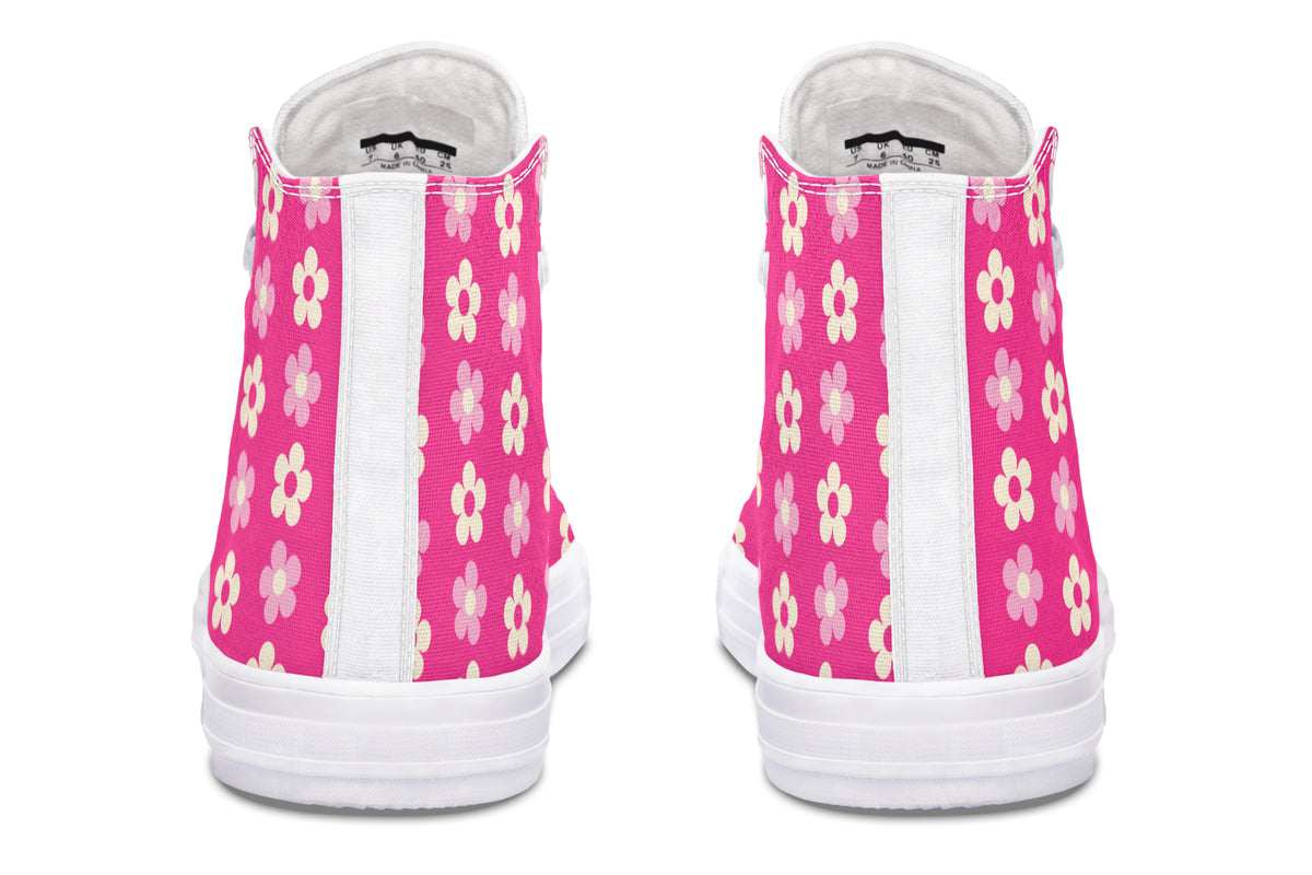 Cream Flowers on Hot Pink