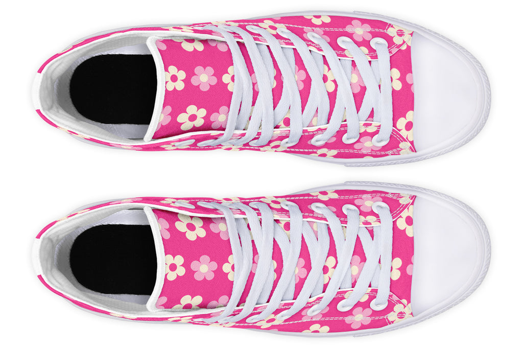 Cream Flowers on Hot Pink