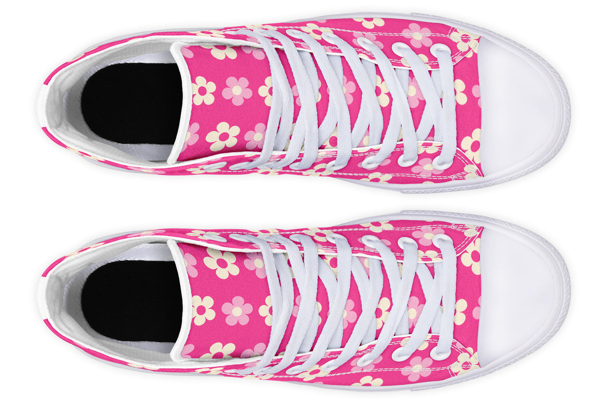 Cream Flowers on Hot Pink