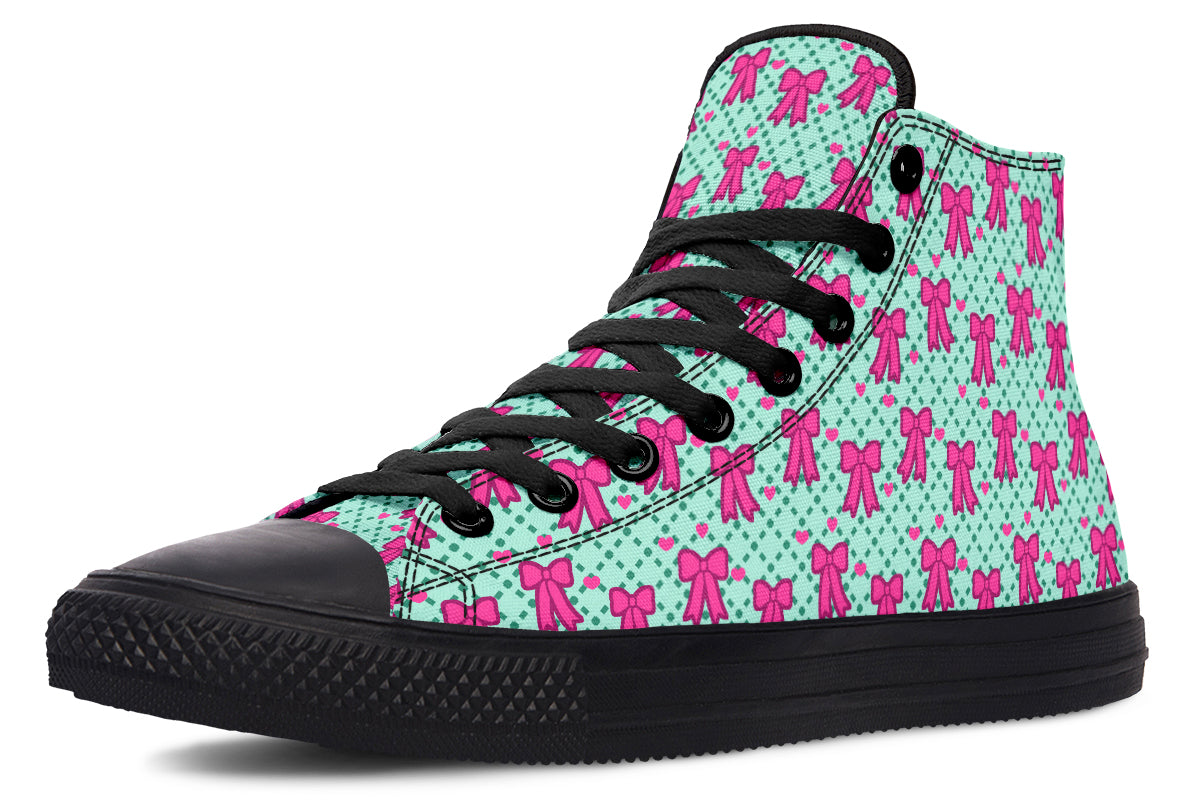 Hot Pink Bows on Mint