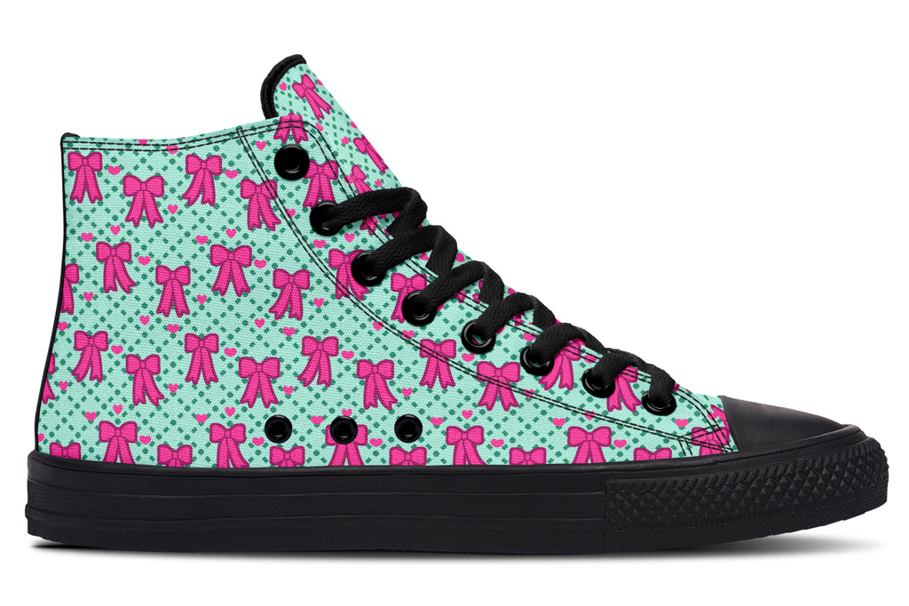 Hot Pink Bows on Mint