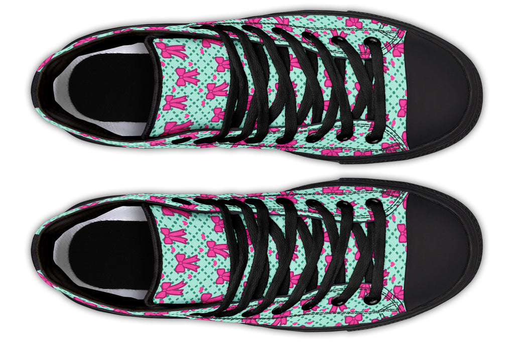 Hot Pink Bows on Mint
