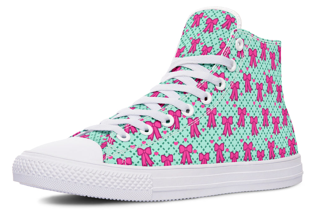 Hot Pink Bows on Mint
