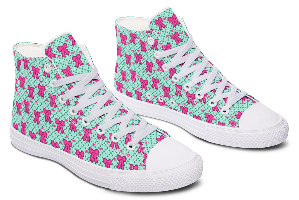 Hot Pink Bows on Mint