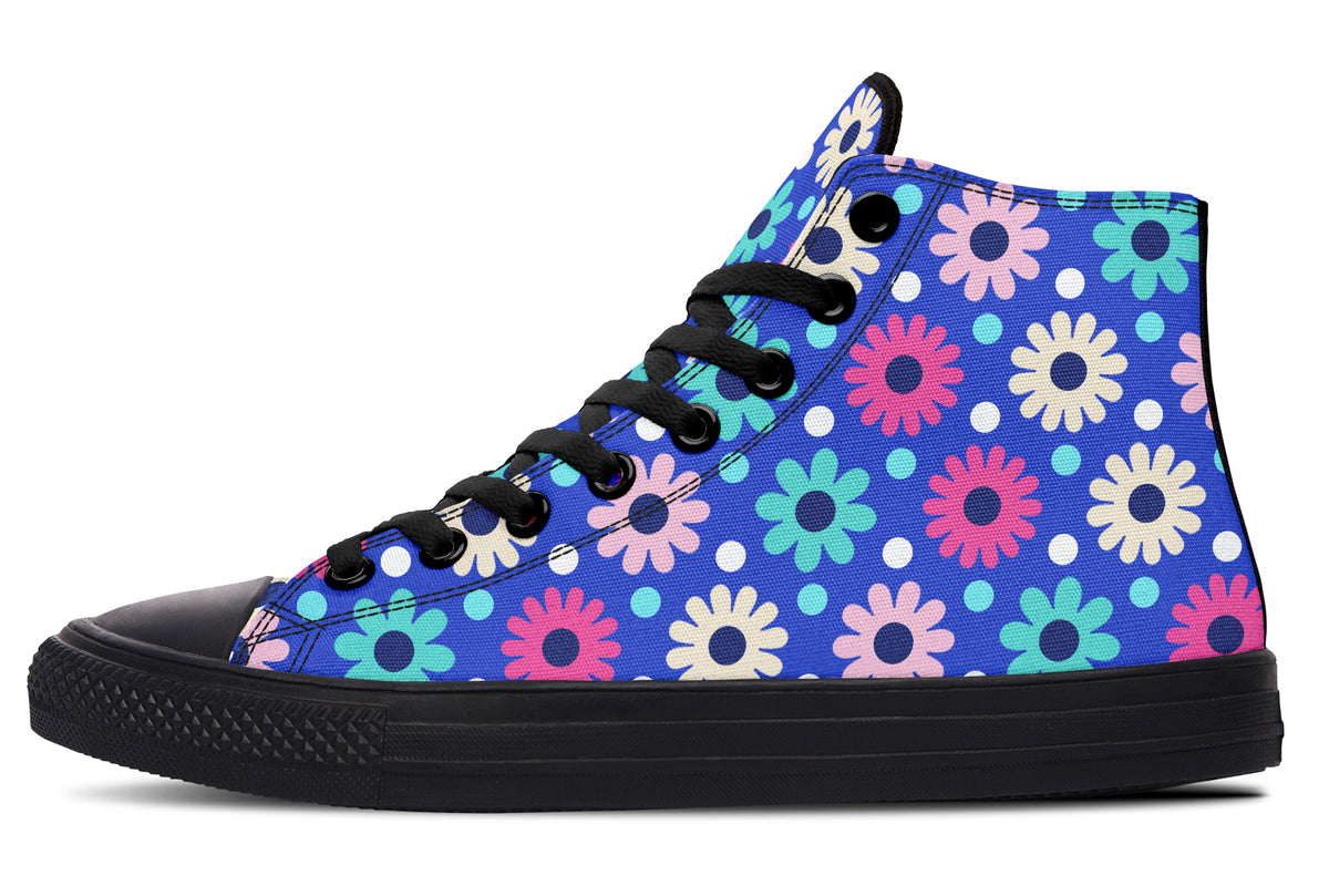 Royal Blue Retro Daisies
