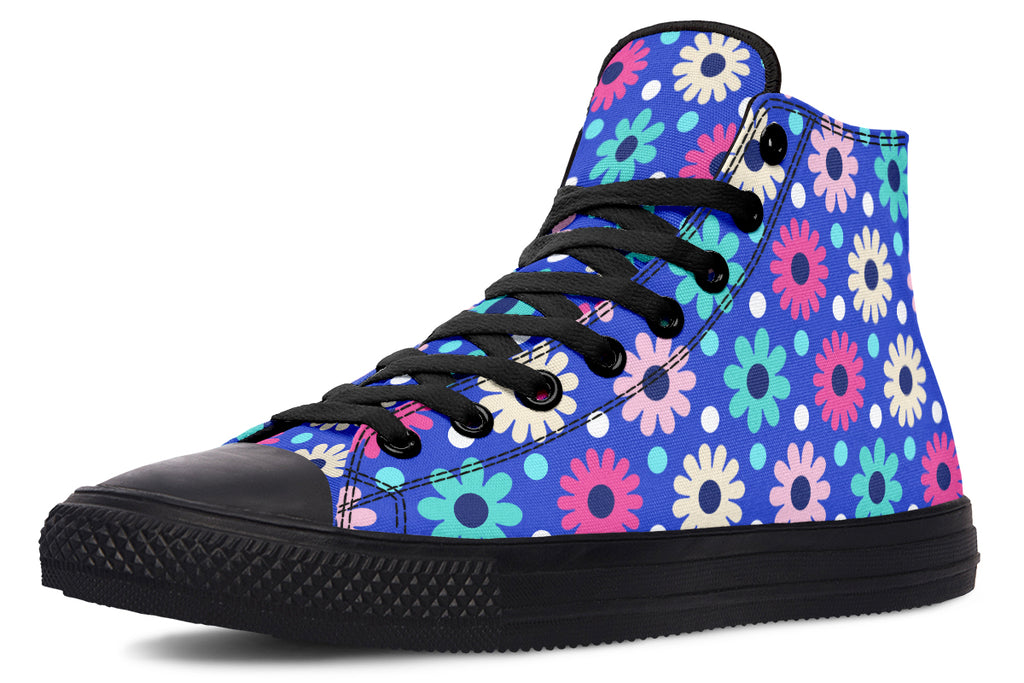 Royal Blue Retro Daisies