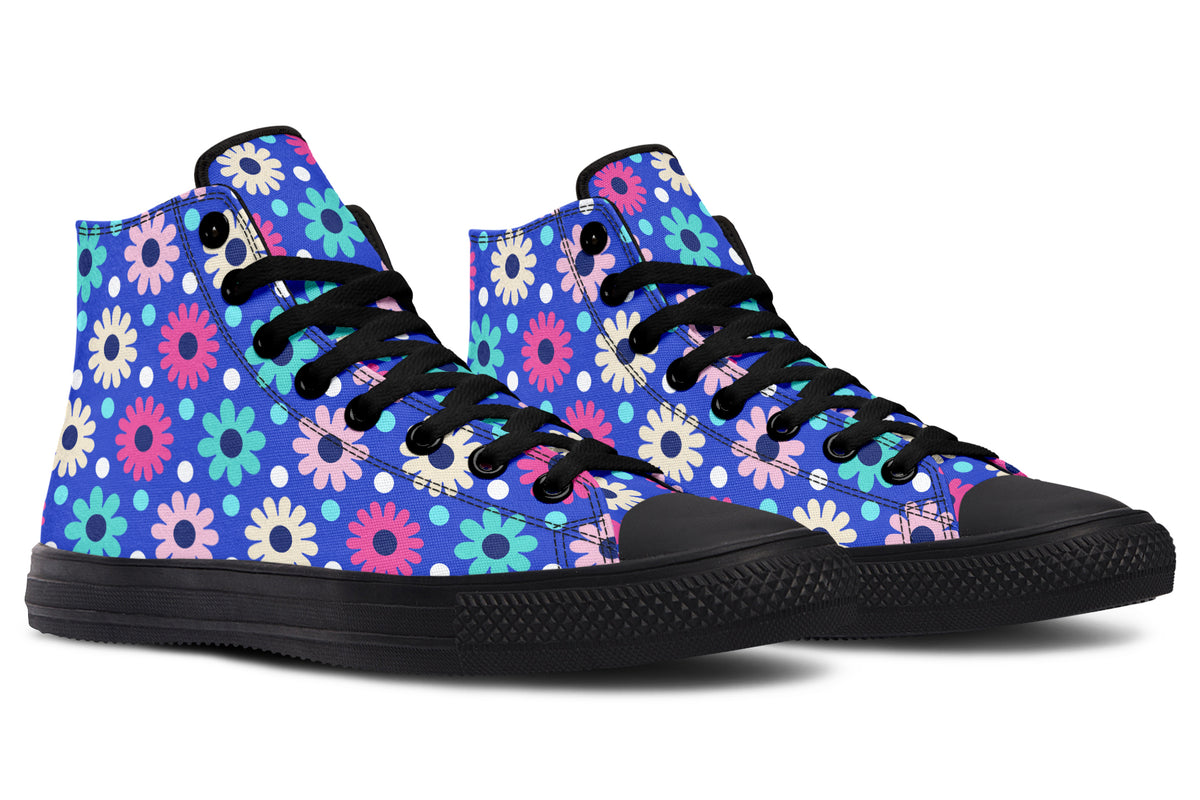 Royal Blue Retro Daisies