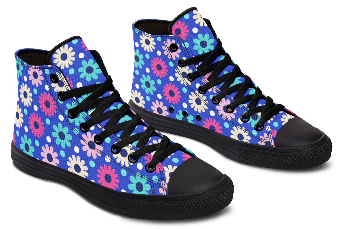 Royal Blue Retro Daisies