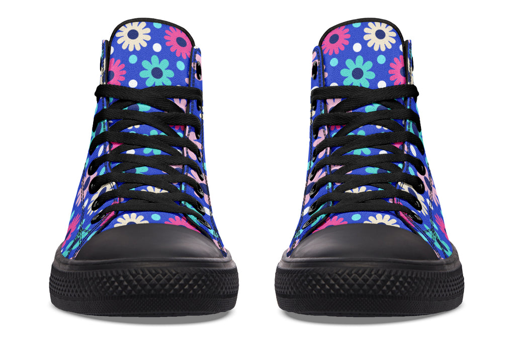 Royal Blue Retro Daisies