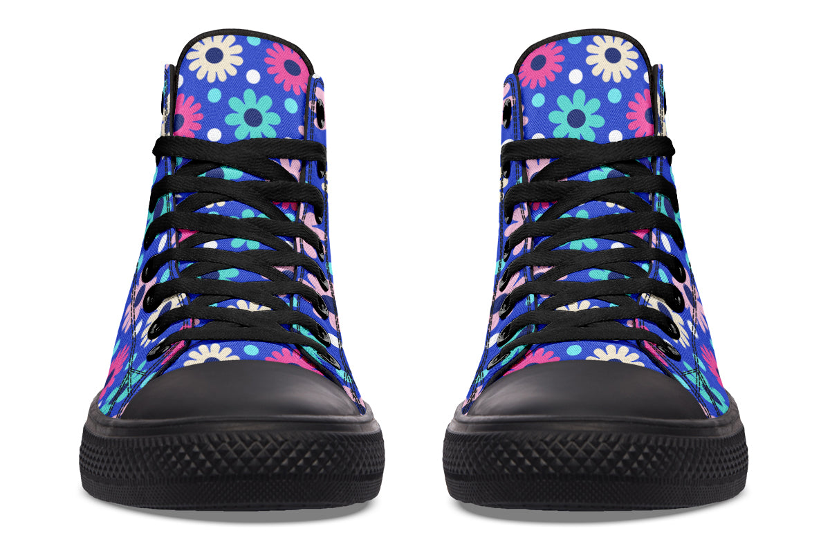 Royal Blue Retro Daisies