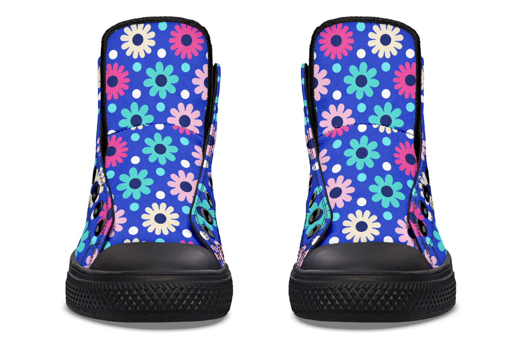 Royal Blue Retro Daisies