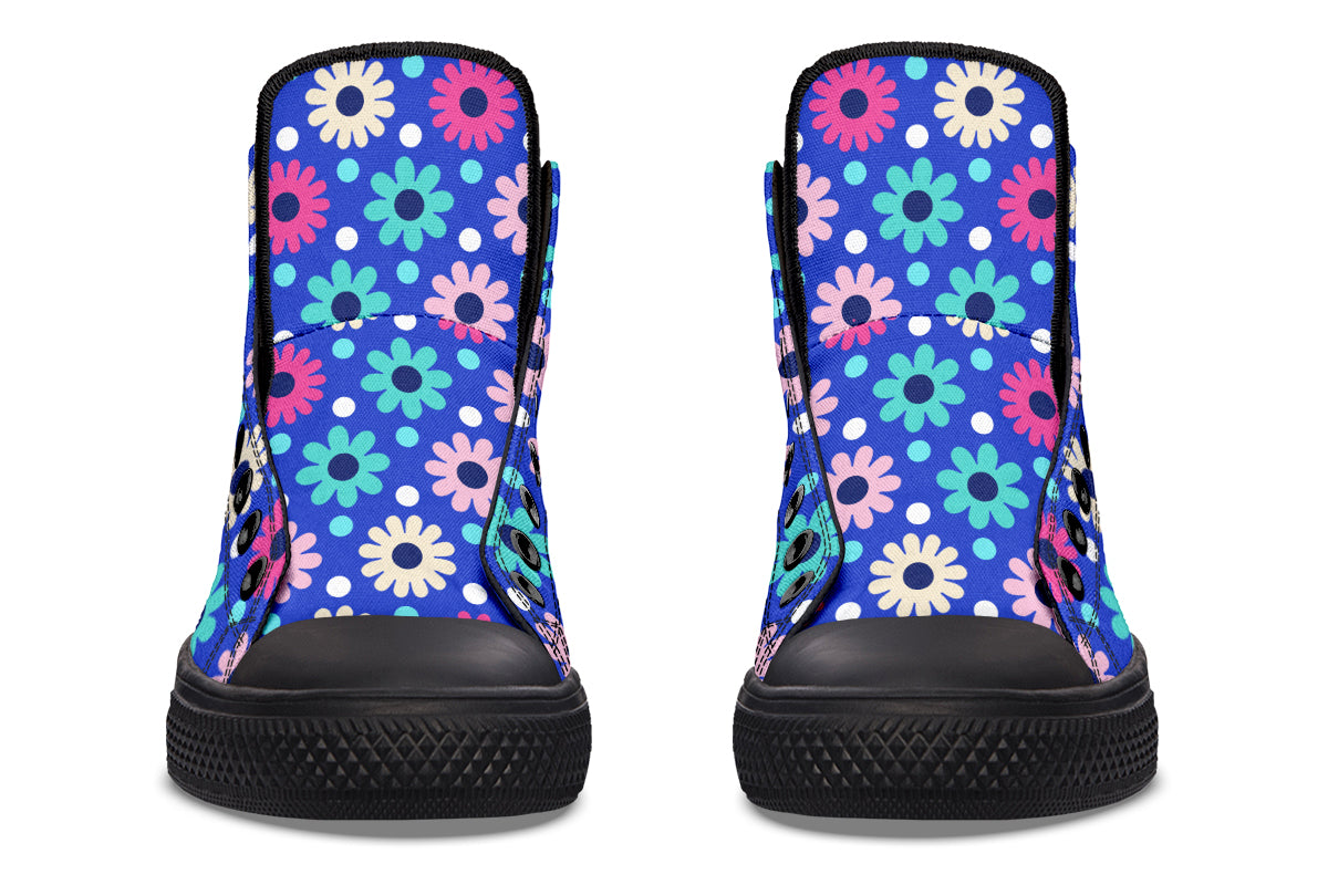 Royal Blue Retro Daisies