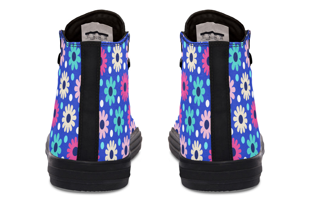 Royal Blue Retro Daisies