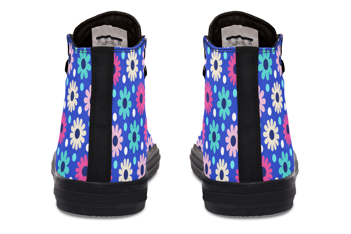 Royal Blue Retro Daisies