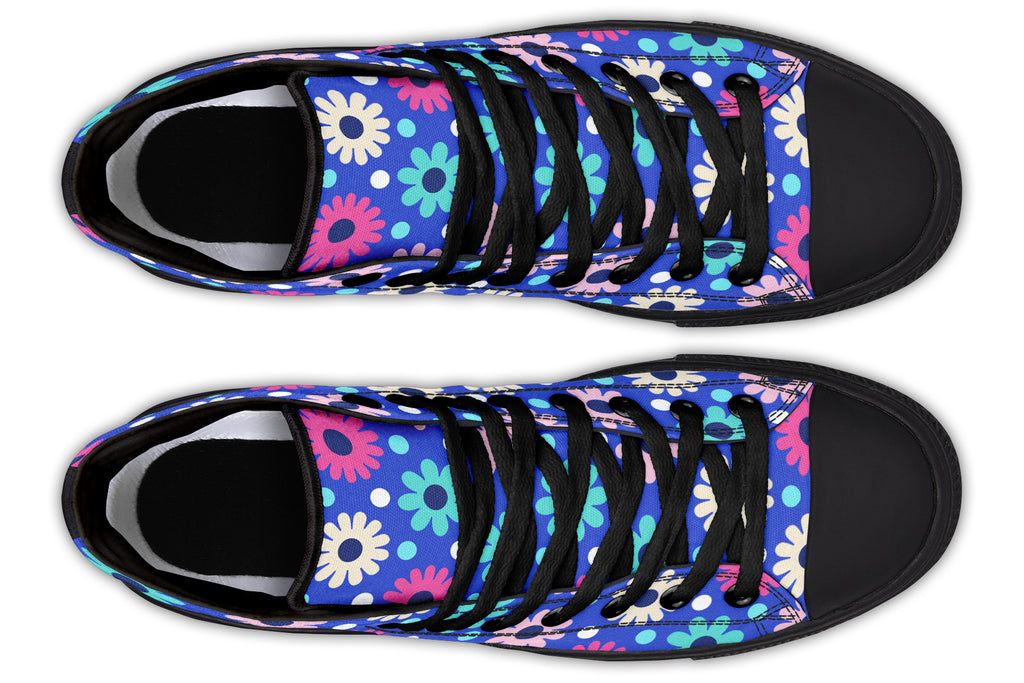 Royal Blue Retro Daisies