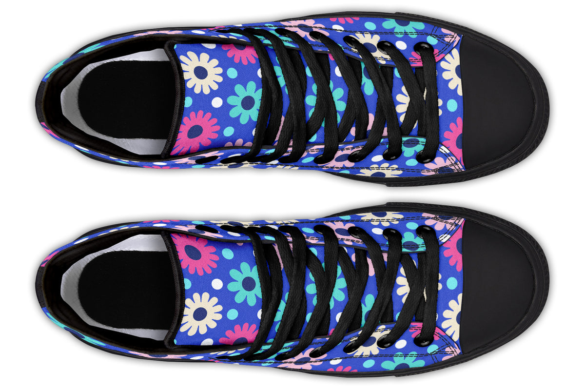 Royal Blue Retro Daisies