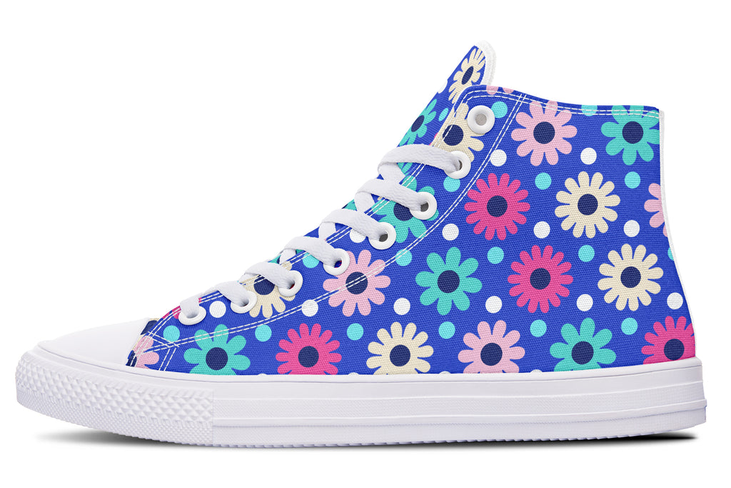 Royal Blue Retro Daisies
