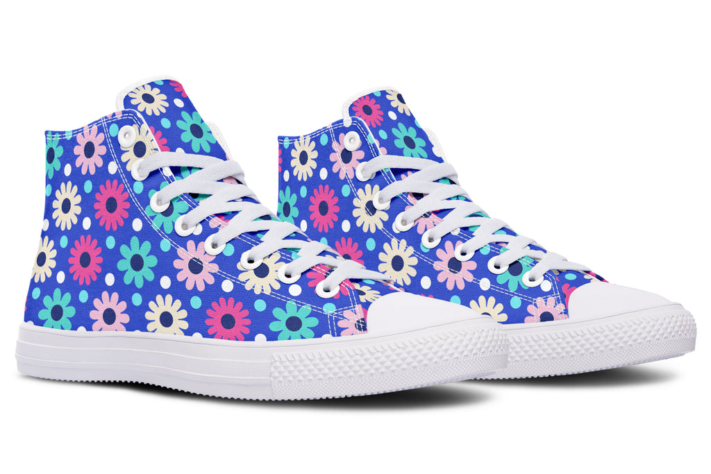 Royal Blue Retro Daisies