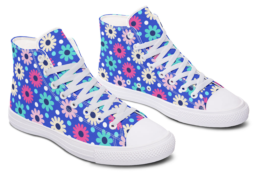 Royal Blue Retro Daisies