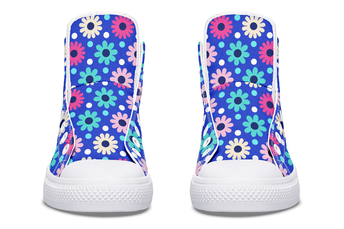 Royal Blue Retro Daisies