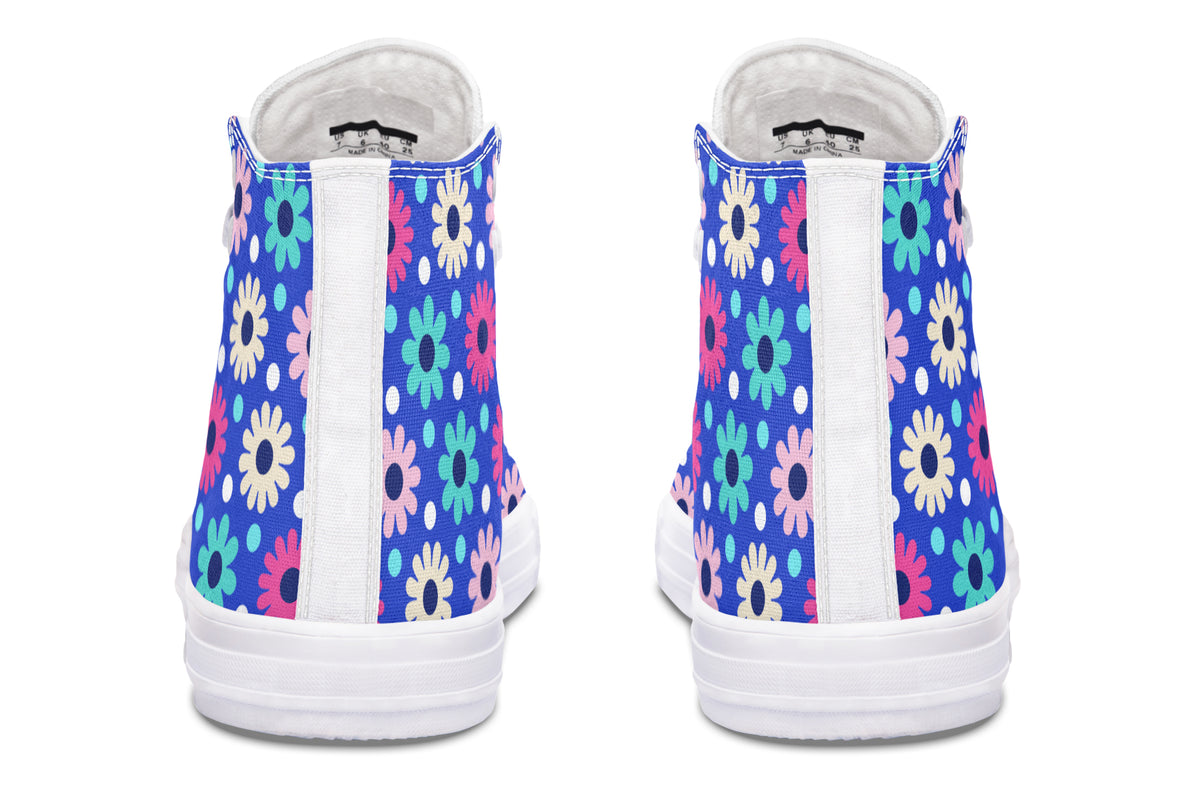 Royal Blue Retro Daisies
