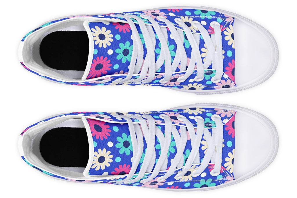 Royal Blue Retro Daisies