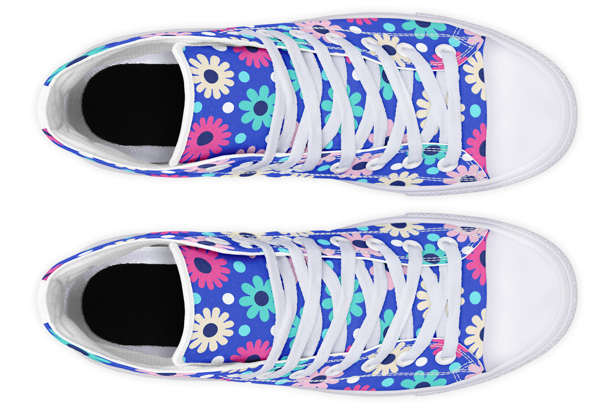 Royal Blue Retro Daisies
