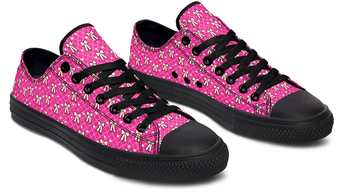 Cream Bows on Hot Pink