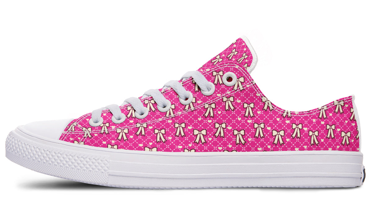 Cream Bows on Hot Pink