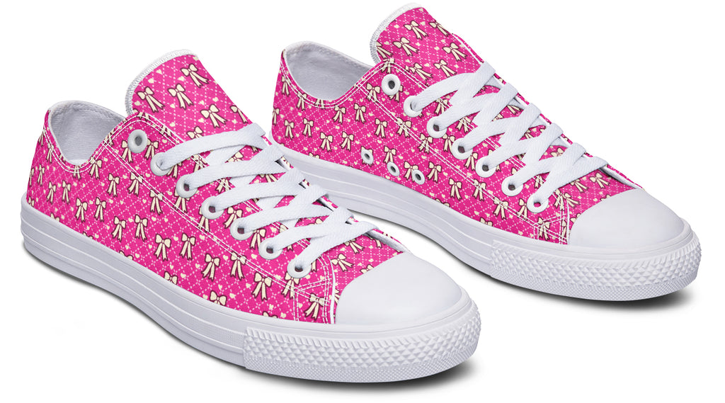 Cream Bows on Hot Pink