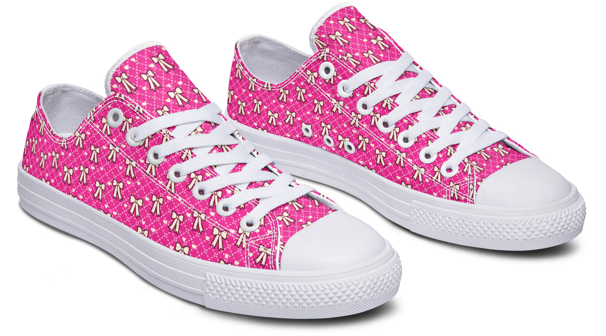 Cream Bows on Hot Pink
