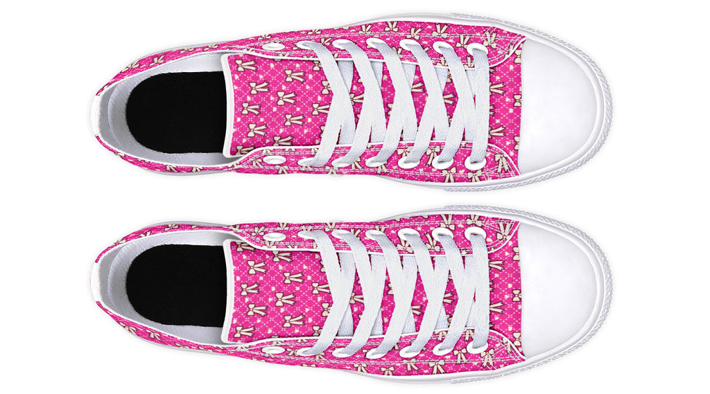 Cream Bows on Hot Pink