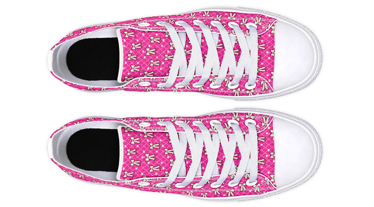 Cream Bows on Hot Pink