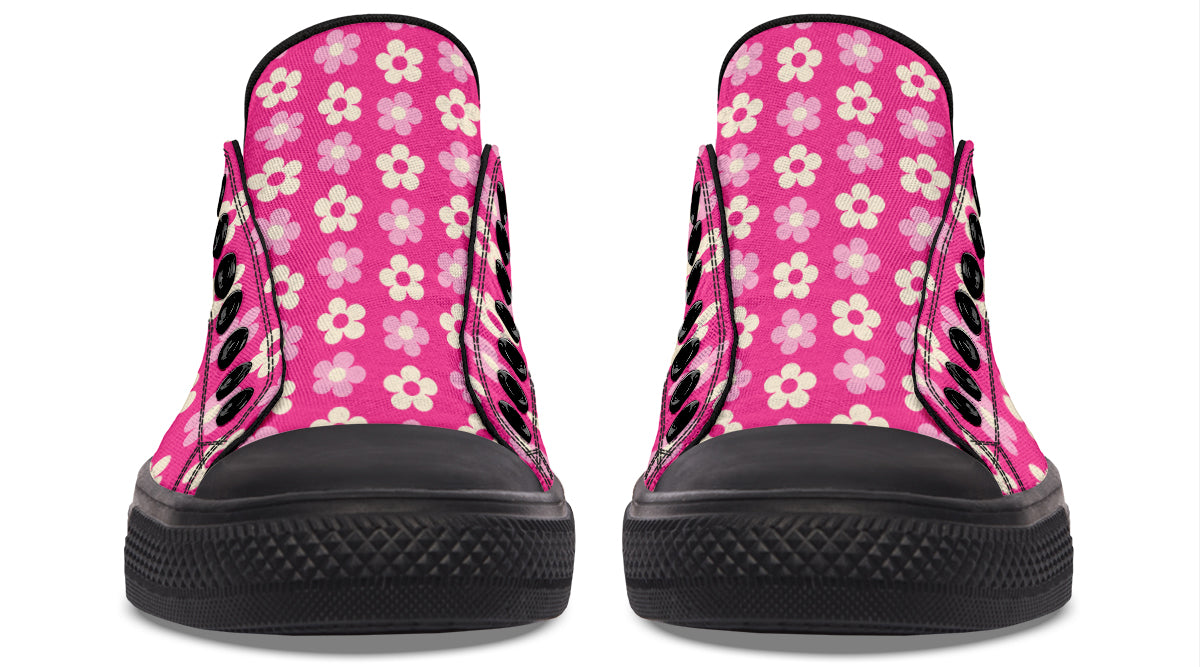Cream Flowers on Hot Pink