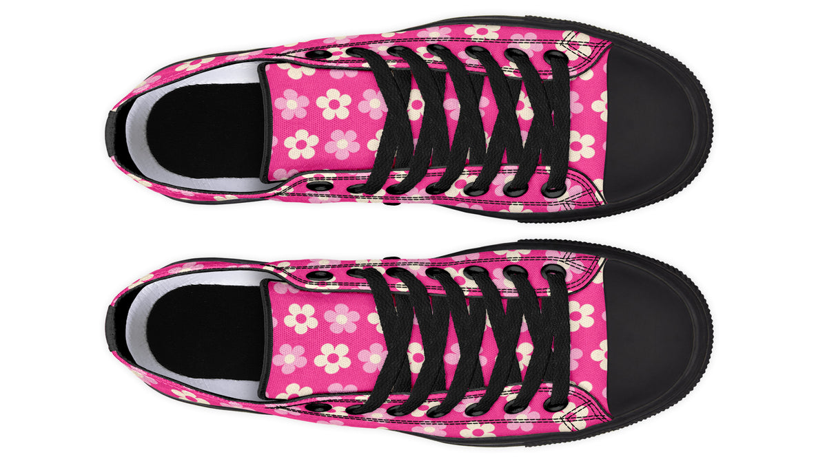 Cream Flowers on Hot Pink