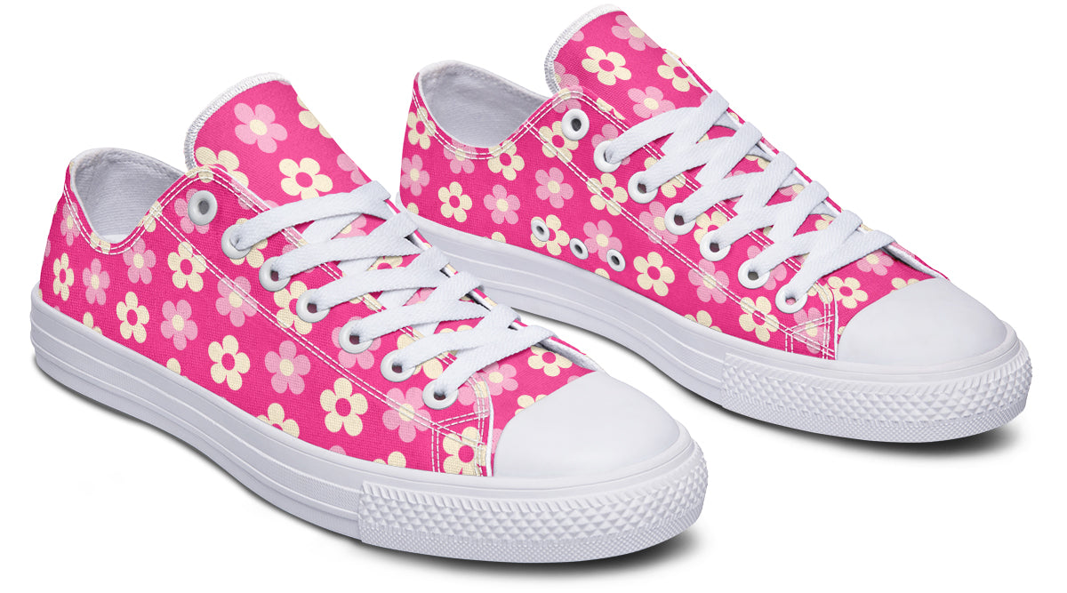 Cream Flowers on Hot Pink