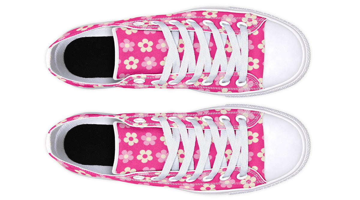 Cream Flowers on Hot Pink